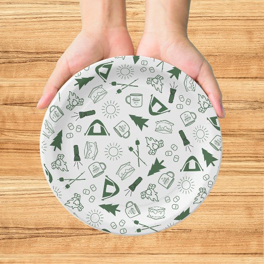 Camp Bachelorette Grünbuch Napkin Pappteller