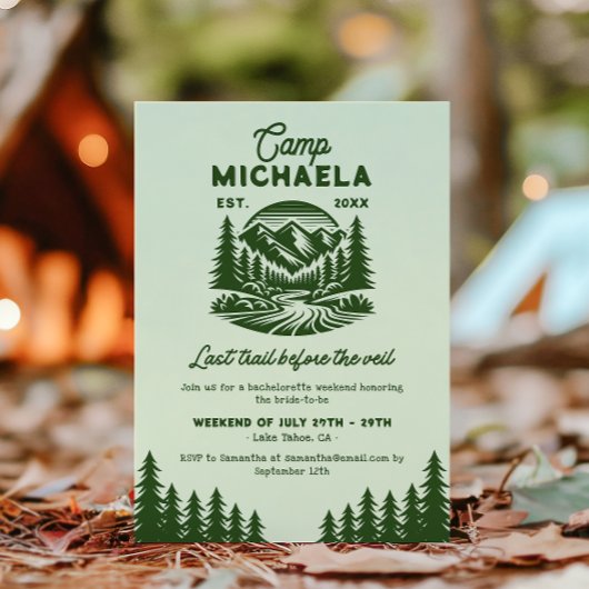 Camp Bachelorette Letztes Trail Wochenende Abenteu Einladung