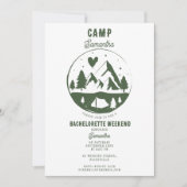 Camp Bachelorette Party Camping Bach Weekend Einladung (Vorderseite)