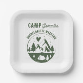 Camp Bachelorette Party Camping Bach Weekend  Pappteller (Vorderseite)