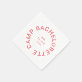 Camp Bachelorette Pink Personalisiertes Wappen Serviette (Ecke)