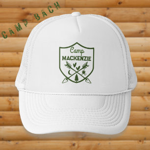 Camp Bachelorette Retro Abzeichen Personalisiert Truckerkappe