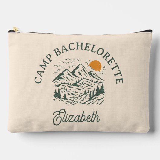 Camp Bachelorette Retro Individuelle Name Zubehörtasche (Vorderseite)