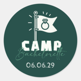 Camp Bachelorette Runder Aufkleber