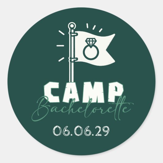 Camp Bachelorette Runder Aufkleber (Vorderseite)