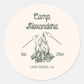 Camp Bachelorette Runder Aufkleber (Vorderseite)