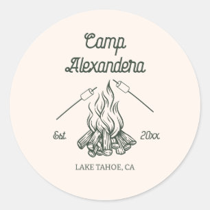 Camp Bachelorette Runder Aufkleber