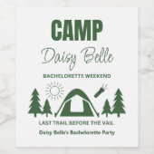 Camp Bachelorette Set für das Lebensmittel- und Ge Weinetikett (Einzelnes Label)