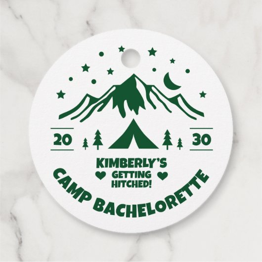 Camp Bachelorette Themed Party Geschenkanhänger (Rückseite)