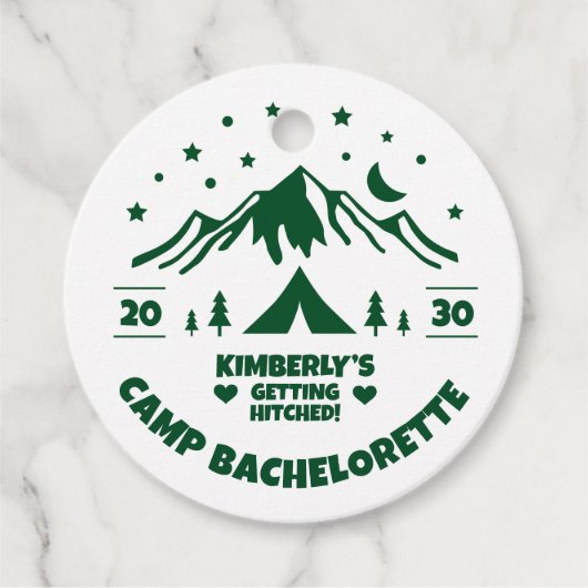 Camp Bachelorette Themed Party Geschenkanhänger (Vorderseite)
