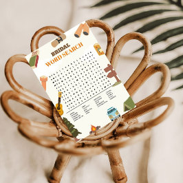 Camp Bachelorette Wedding Word Search Game Card Einladung