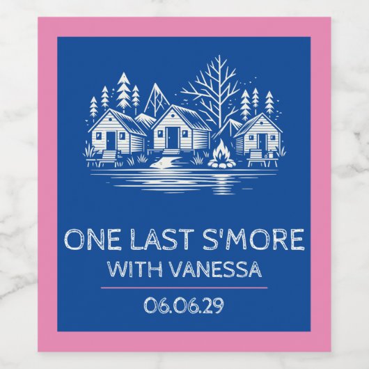 Camp Bachelorette Weinetikett (Einzelnes Label)