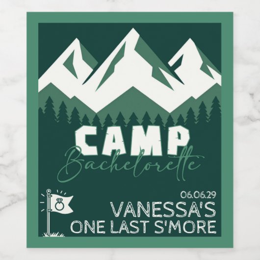 Camp Bachelorette Weinetikett (Einzelnes Label)