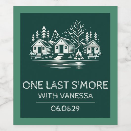 Camp Bachelorette Weinetikett (Einzelnes Label)