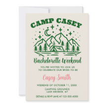 CAMP BACHELORETTE WOCHENENDE Einladung