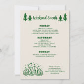 CAMP BACHELORETTE WOCHENENDE Einladung (Rückseite)