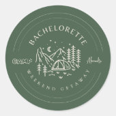 Camp Bachelorette Wochenendreise Runder Aufkleber (Vorderseite)
