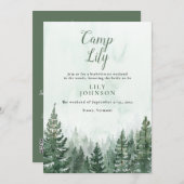 Camp Bachelorette Woodland Forest Weekend Party Einladung (Vorne/Hinten)