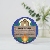 CAMP Bat Mitzvah Bar Mitzvah ROUND Einladung (Stehend Vorderseite)