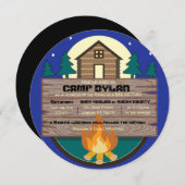 CAMP Bat Mitzvah Bar Mitzvah ROUND Einladung (Vorne/Hinten)