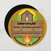 CAMP Bat Mitzvah Bar Mitzvah ROUND Einladung (Vorne/Hinten)