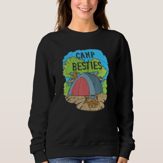 Camp Besties Camping Friends and Backpacker Part Sweatshirt (Vorderseite)