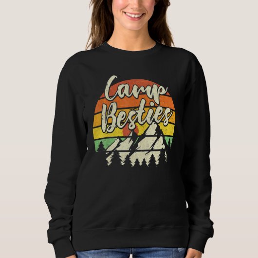 Camp Besties Outdoor Sunset Best Friend Matching C Sweatshirt (Vorderseite)