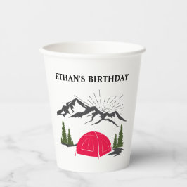 Camp Birthday name Paper Cup Pappbecher