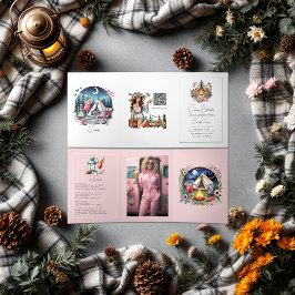 Camp Bride Bachelorette Weekend Foto und QR Code Dreifach Gefaltete Einladung