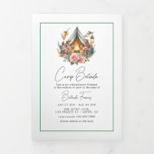 Camp Bride Bachelorette Weekend Foto und QR Code Dreifach Gefaltete Einladung (Cover)