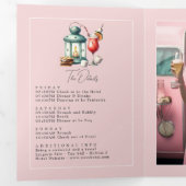 Camp Bride Bachelorette Weekend Foto und QR Code Dreifach Gefaltete Einladung (Innen Erste Seite)