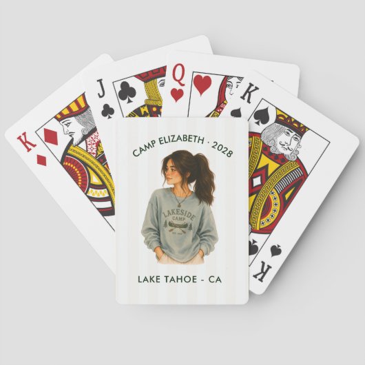 Camp Bride Lakeside Personalisierte Junggesellinne Spielkarten (Rückseite)