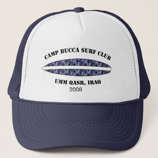 Camp Bucca Baseballmütze - blaues Truckerkappe (Vorderseite)
