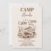 Camp Cabin Crew vor Bachelorette Einladung (Vorderseite)