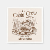 Camp Cabin Crew vor Bachelorette Serviette (Vorderseite)