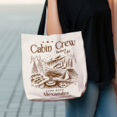 Camp Cabin Crew vor Bachelorette Tasche