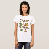 Camp Caffeine Funny Coffee T - Shirt - Kaffeecup (Vorne ganz)