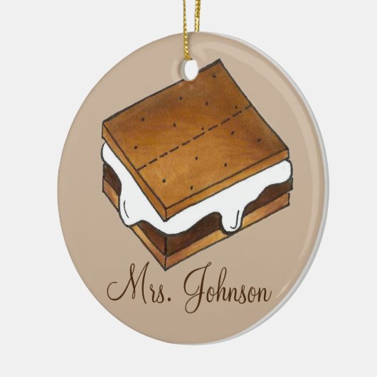 Camp Campfire S'mores Lehrer Wertschätzung Geschen Keramikornament (Links)