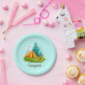 Camp Camping Design Paper Party Plate Pappteller (Party)