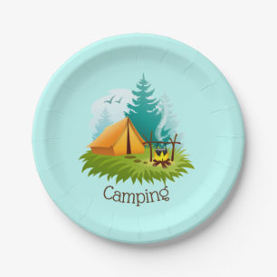 Camp Camping Design Paper Party Plate Pappteller