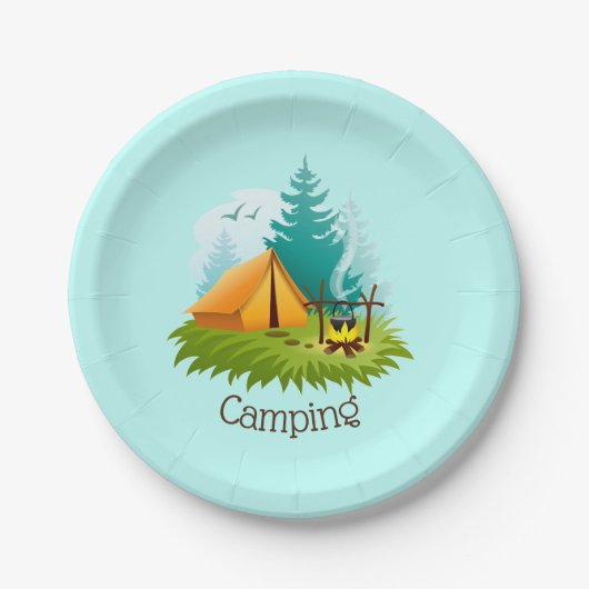 Camp Camping Design Paper Party Plate Pappteller (Vorderseite)