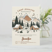 Camp Camping Glamping 3-Tage-Junggeselinnen-Abschi Einladung (Stehend Vorderseite)