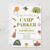 Camp Camping Happy Camper Geburtstagsparty Einladung (Vorderseite)