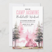 Camp Camping Weekend Junggeselinnen-Abschied Einladung (Vorderseite)