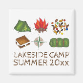 Camp Camping Zelt Kompass Campfire Schlaftasche Magnet (Vorne)