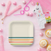 Camp chaos retro stripe pappteller (Party)