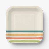 Camp chaos retro stripe pappteller (Vorderseite)