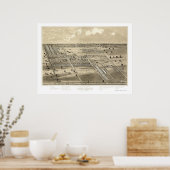 Camp Chase, OH Panoramakarte - ca. 1863 Poster (Küche)