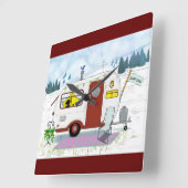 Camp Chic Quadratische Wanduhr (Winkel)