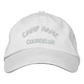 Camp Counselor Basic bestickt Hot Red Cap Bestickte Kappe (Vorderseite)